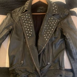 All Saints studded leather jacket